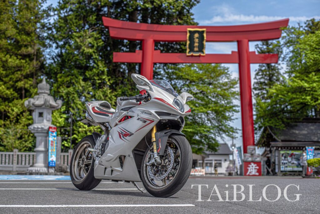 MVアグスタF4２台でバイク神社（安住神社）